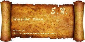 Sneider Masa névjegykártya